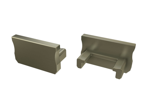 Obturator pentru profil A cu capac Basic fără orificiu - Inox