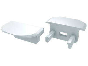 Obturator pentru profil B cu capac Basic cu orificiu - Alb