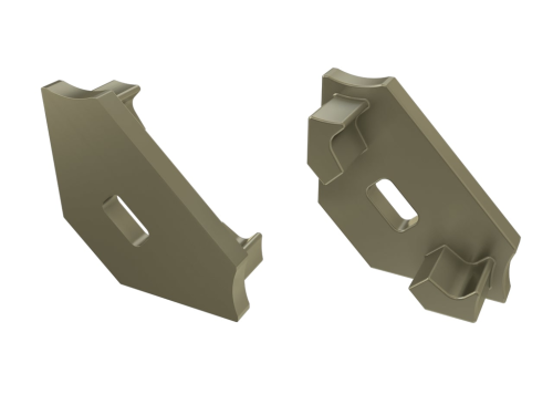 Obturator pentru profil C cu capac Basic cu orificiu - Inox