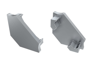 Obturator pentru profil C cu capac Basic fără orificiu - Argintiu