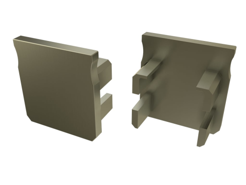Obturator pentru profil Y cu capac Basic fără orificiu - Inox