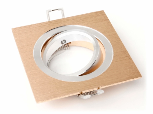 Corp de iluminat halogen încorporat mobil din aluminiu LED Almi - Auriu periat PĂTRAT + soclu GU10