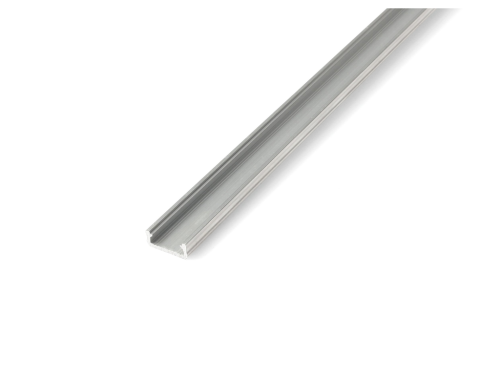 Profil de aluminiu D pentru benzile LED - Argintiu brut - 2m