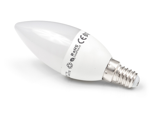 Bec LED E14 7W C37 - Alb cald (3000K)