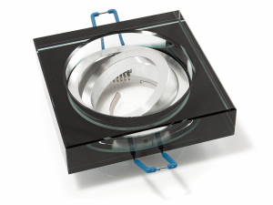 Corp de iluminat halogen mobil încastrat din sticlă 2cm LED Tami - Negru