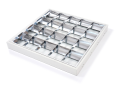 Set: 1x Corp de iluminat cu rastru montat pe zid 4x60cm + 4x Tub LED 9W - Alb cald (3000K)