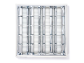 Set: 1x Corp de iluminat cu rastru montat pe zid 4x60cm + 4x Tub LED 9W - Alb cald (3000K)