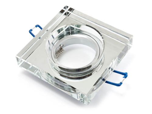 Corp de iluminat halogen fix încastrat din sticlă LED 2cm - Argintiu