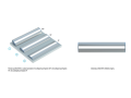 Profil de aluminiu Reto pentru benzile LED - Argintiu brut- 2m