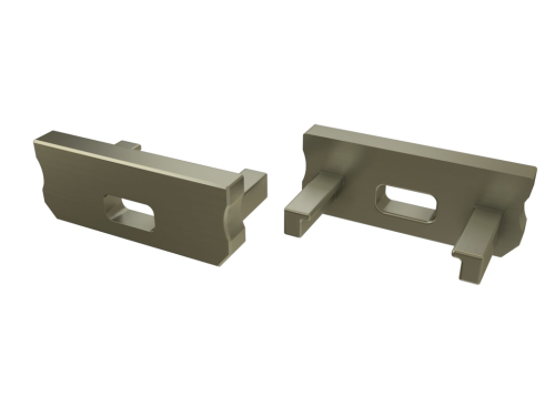 Obturator pentru profil D cu capac Basic cu orificiu - Inox