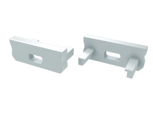 Obturator pentru profil D cu capac Basic cu orificiu - Alb