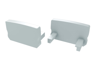 Obturator pentru profil D cu capac High fără orificiu - Alb