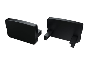 Obturator pentru profil D cu capac High fără orificiu - Negru