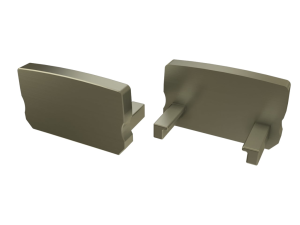 Obturator pentru profil D cu capac High fără orificiu - Inox