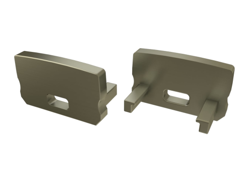 Obturator pentru profil D cu capac High cu orificiu - Inox