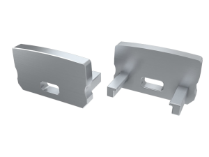 Obturator pentru profil D cu capac High cu orificiu - Argintiu