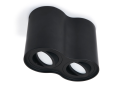 Corp de iluminat halogen mobil montat pe zid din aluminu LED Busto x2 - Negru