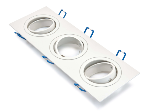 Corp de iluminat halogen mobil încastrat din aluminiu LED Almi triplu - Alb mat