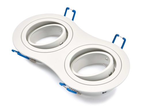 Corp de iluminat halogen mobil încastrat din aluminiu LED Almo dublu - Alb mat