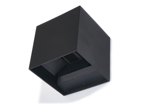 Lampă de fațadă - Aplică de grădină LED Kreon pătrat 2x3W - Negru - Alb neutru (4500K)