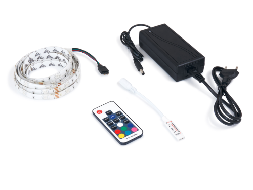 Set bandă LED 12V | 5050 | 150LED | 5m | IP65 | RGB + RF17 controler + sursă alimentare 36W