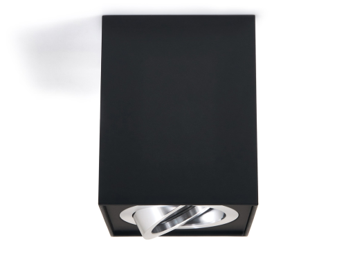 Corp de iluminat halogen mobil montat pe zid din aluminu LED Busto L x1 – Negru/argintiu