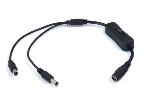 Conector CN-33: 1x priză 2x fișe 2.1/5.5mm + întrerupător