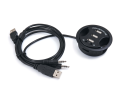 Hub 3x USB 2.0 încastrat în blatul biroului 60mm cu porturi jack: audio și microfon