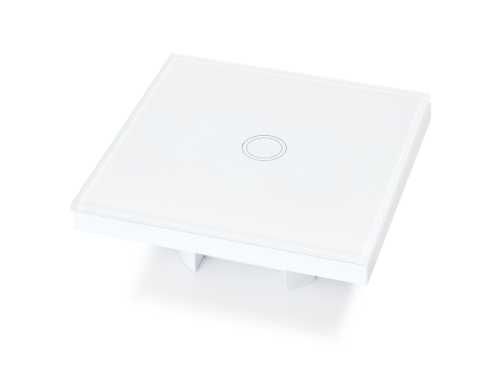 Întrerupător lumină de perete sticlă tactil Bianka simplu - Alb