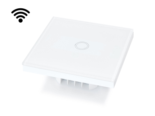 Întrerupător lumină de perete sticlă tactil Bianka simplu - Alb - WiFi (radio)