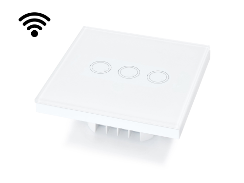 Întrerupător lumină de perete sticlă tactil Bianka triplu - Alb - WiFi (radio)