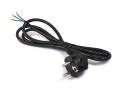 Fișa cu cablu de alimentare cu împământare OMY 3x0.75mm 1.5m - Neagră