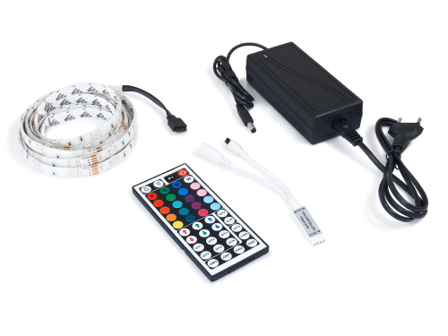 Set bandă LED 12V | 5050 | 150LED | 5m | IP65 | RGB + IR44 controler + sursă alimentare 36W