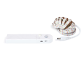 Set bendă LED 5V 1m - Alb rece (6000K) + controler cu senzor de mișcare și crepuscular pe baterii AAA