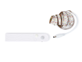 Set bendă LED 5V 2m - Alb cald (3000K) + controler cu senzor de mișcare și crepuscular pe baterii AAA