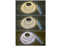 Set bendă LED 5V 2m - Alb cald (3000K) + controler cu senzor de mișcare și crepuscular pe baterii AAA