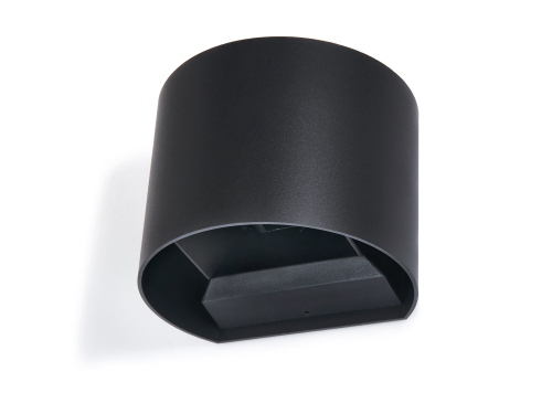 Lampă de fațadă - Aplică de grădină LED Kreon rotund 2x3W - Negru - Alb neutru (4500K)
