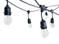 Set: Ghirlandă grădină 10m 10xE27 + 10x Bec cu LED E27 6W filament