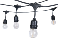 Set: Ghirlandă grădină 20m 20xE27 + 20x Bec cu LED E27 1.3W filament