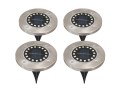 Lampadar grădină bătut în substrat Solară LED 16xSMD - 4 szt. - Satin - Alb rece (5500K)