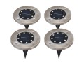 Lampadar grădină bătut în substrat Solară LED 8xSMD - 4 szt. - Satin - Alb rece (5500K)