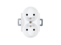 Priza electrică pentru ramă Bianka 230V 16A dublă cu împământare - Albă