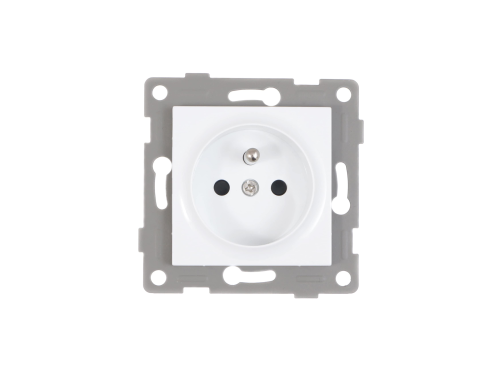 Priza electrică pentru ramă Bianka 230V 16A simplă cu împământare - Albă