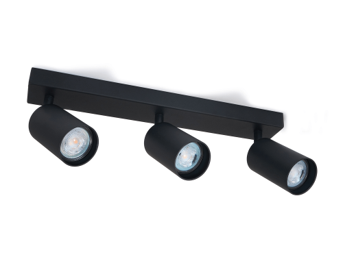 Corp de iluminat cu halogen montat pe zid de perete și tavan LED Spoti x3 - Negru