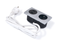 Priză electrică blat încastrat 1x230V + 2xUSB dublu - Argint