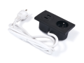 Priză electrică încastrată pe blat 1x230V + 2xUSB dublu - Negru