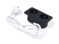 Priză electrică blat încastrat 2x230V dublu - Negru
