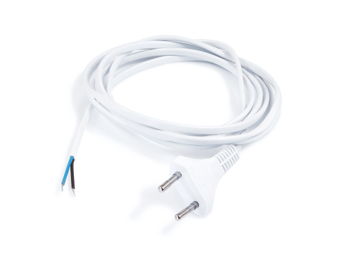 Ștecher plat cu cablu de alimentare 2x0,75mm 1.9m - Alb