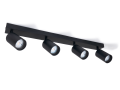 Corp de iluminat cu halogen montat pe zid de perete și tavan LED Spoti x4 v2 - Negru