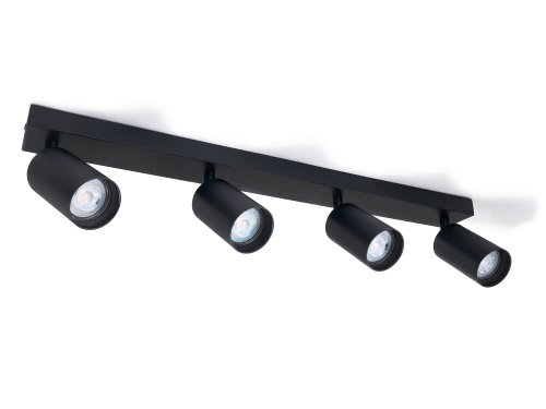 Corp de iluminat cu halogen montat pe zid de perete și tavan LED Spoti x4 v2 - Negru